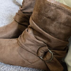 Tan Suede Ankle Booties